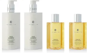 Bath and Bloom Jasmine Body Lotion and Virgin Coconut Massage Oil Set.