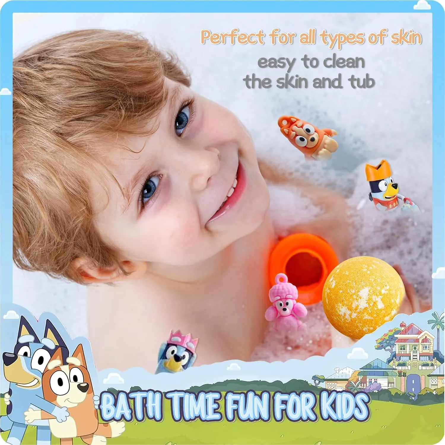 Bath Bombs for Kids: Blue Heeler Puppy Bath Bombs with Surprise Inside, Easter Bath Rich in Natural Essential Oils, Kids BathBombs Gift Set for Dry Skin Moisturize, Gifts for Toddlers (8 Pcs)