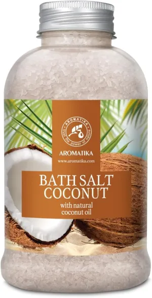 Bath Sea Salt Coconut 21.16 Oz (600g) - Bath Salts with Natural Coconut Oil for Bath Soak - Relaxing Bath - Body Care - Muscle Relaxation - Good Sleep - Aromatherapy Bath Salts - Herb Bath Salt
