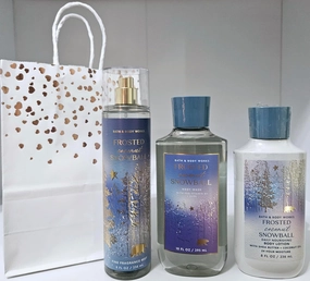 Bath & Body Frosted Coconut Snowball Gift Set, Body Mist 8 fl oz, Body Wash 10 fl oz, Body Lotion 8 fl oz