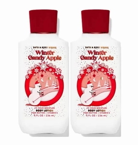 Bath & Body Works Winter Candy Apple Super Smooth Body Lotion Sets Gift For Women 8 Oz -2 Pack (Winter Candy Apple)