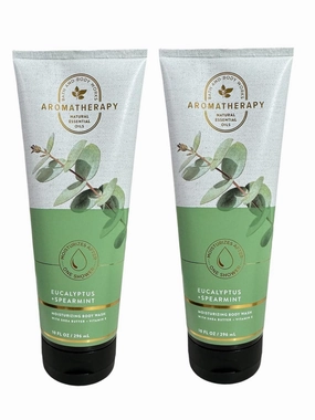 Bath and Body Aromatherapy Eucalyptus Spearmint Moisturizing Body Wash 10 fl oz / 296 mL (Pack of 2)