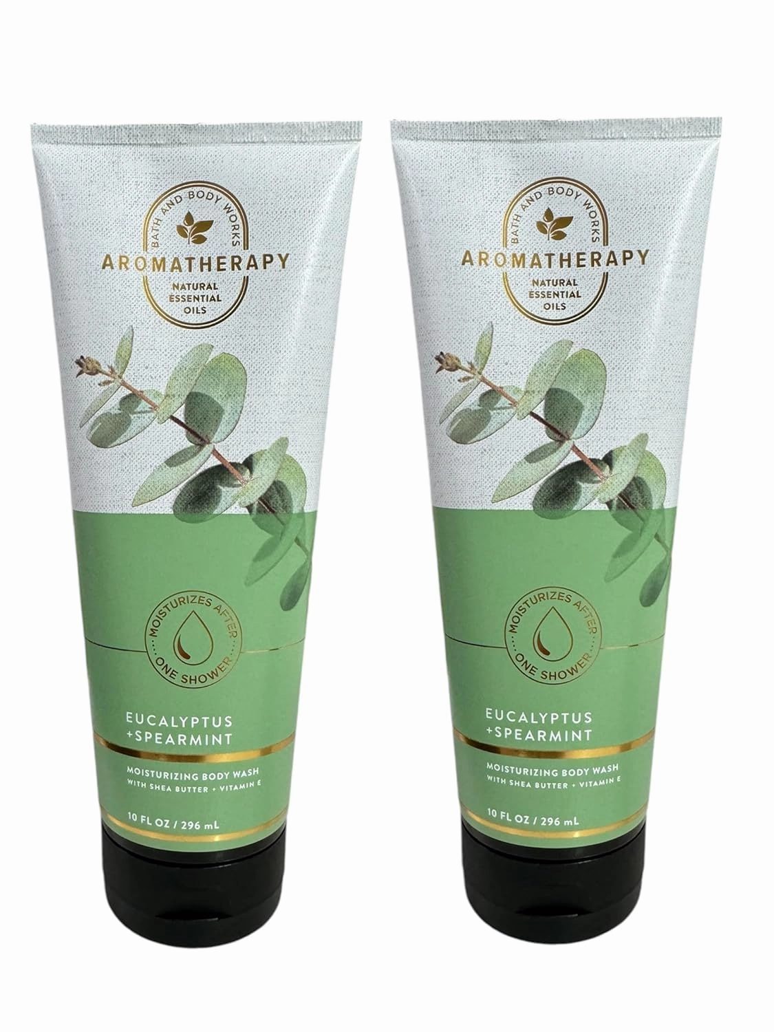 Bath and Body Aromatherapy Eucalyptus Spearmint Moisturizing Body Wash 10 fl oz / 296 mL (Pack of 2)