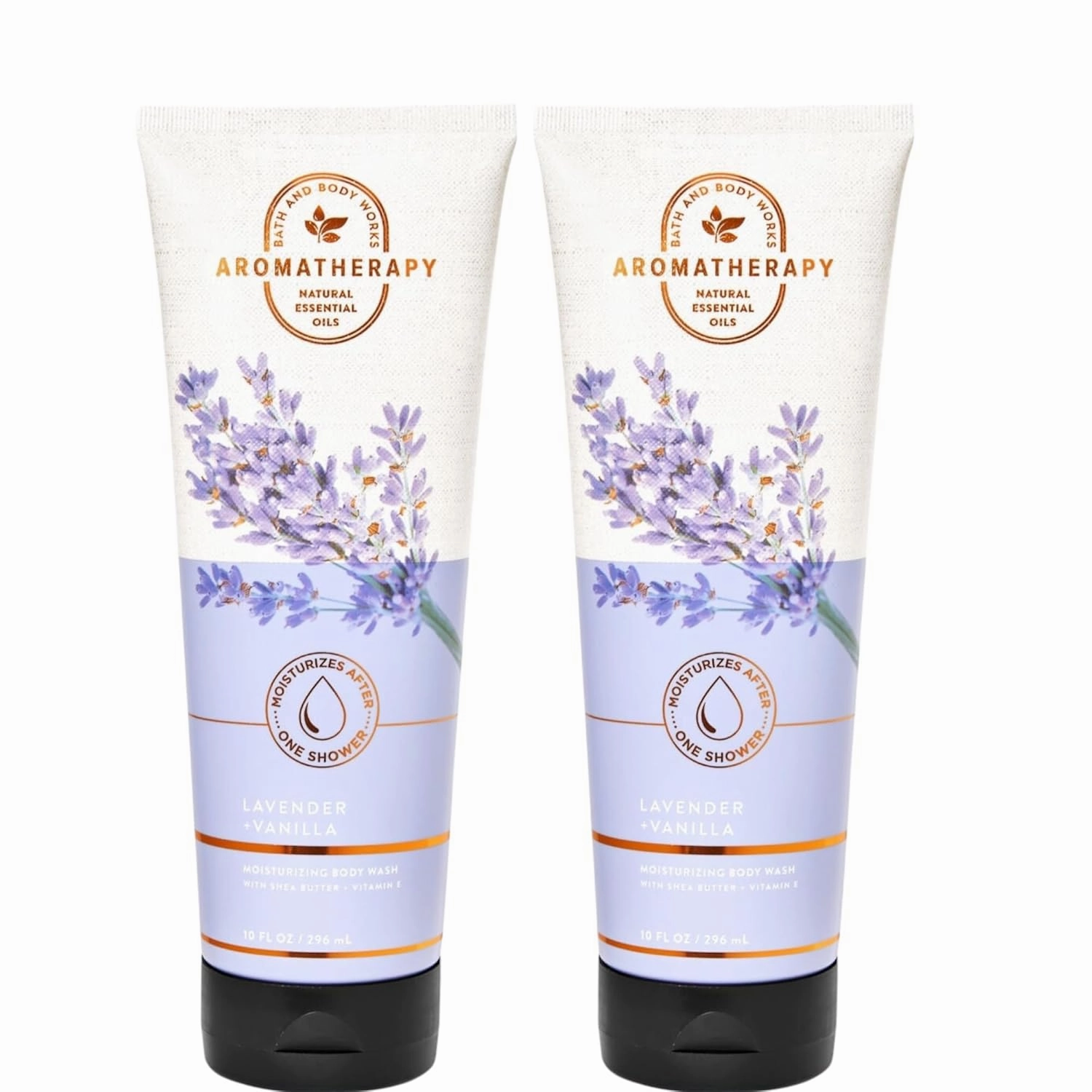 Bath and Body Aromatherapy Moisturizing Body Wash 10 fl oz / 296 mL (Pack of 2) (Lavender Vanilla)