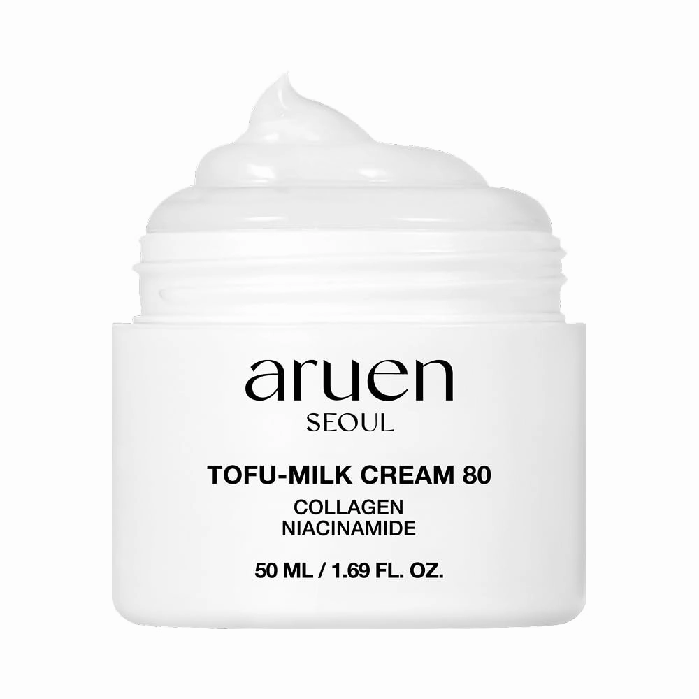 Bean Essence Tofu Milk Jelly Cream - 80% Fermented Soy Milk   Collagen   Niacinamide - Korean Glass Skin Moisturizer - Slime Bouncy Texture - Fragrance-Free & Vegan (1.69 fl.oz)