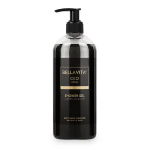 Bel.la V.ita Luxury CEO MAN Body Wash Refreshing Shower Gel for Deep Cleansing, Hydrating & Moisturising Skin with Aloe Vera & Charcoal Powder 500 Ml