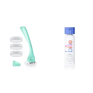 Billie Razors for Women Shave Kit – Razor   4 x 5-Blade Razor Refills   Magnetic Holder – Minty & Whipped Shave Cream - Lavender & Bergamot Scent - 6.5 fl oz
