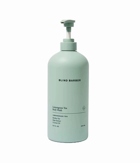 Blind Barber Lemongrass Tea Shower Gel for Men - A Daily Sulfate Free Body Wash for Clean, Hydrated Skin - Refreshing Formula Designed to Remove Build-Up   Debris -32 oz