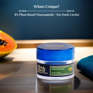 Blue Nectar Shubhr Under Eye Cream for Dark Circles with Papaya, Potato Starch & Niacinamide | Best Under Eye Cream for Women | Eye Cream for Dark Circles & Wrinkles (18 Herbs,15ml)