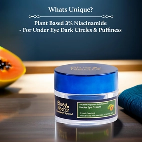 Blue Nectar Shubhr Under Eye Cream for Dark Circles with Papaya, Potato Starch & Niacinamide | Best Under Eye Cream for Men | Eye Cream for Dark Circles & Wrinkles (18 Herbs,15g)