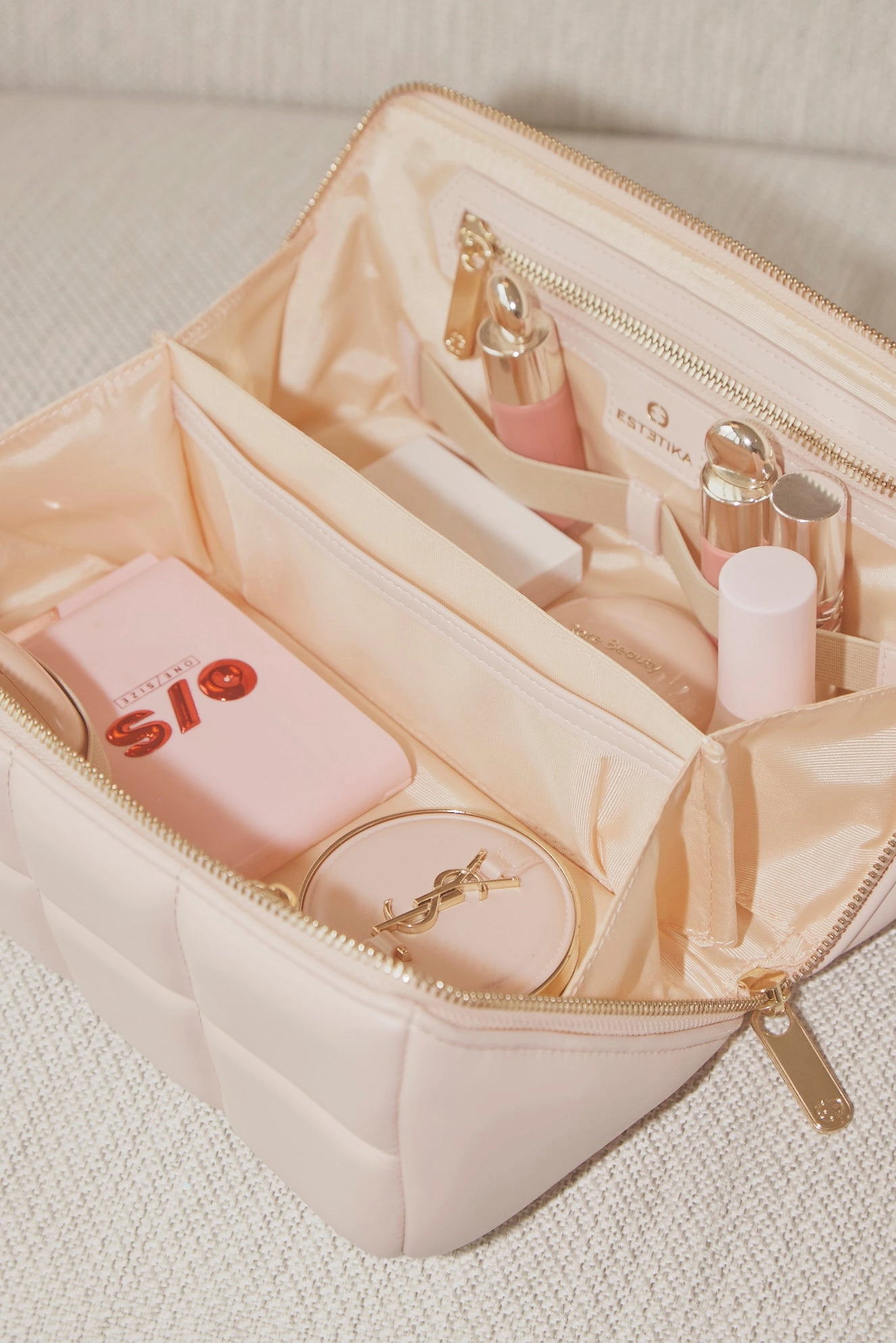 Blush Pink Makeup Bag - Luxury Designer Cosmetic Case - The HOMEE