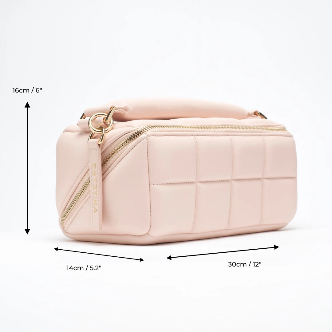 Blush Pink Makeup Bag - Luxury Designer Cosmetic Case - The HOMEE