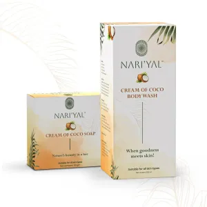 Body Cleansing Duo: Coconut Body Wash and Soap Combo | Hydrating & Moisturising Oil-Control Cleanser | Suitable for All Skin Types