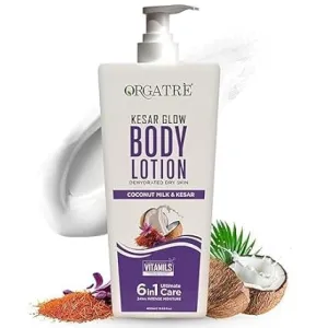 Body Lotion for Dry Skin | Coconut Milk & Saffron | Deep Moisturization & Brightening | 24H Intense Hydration | For Women, Men & Kids | Antioxidant Protection – 400ml