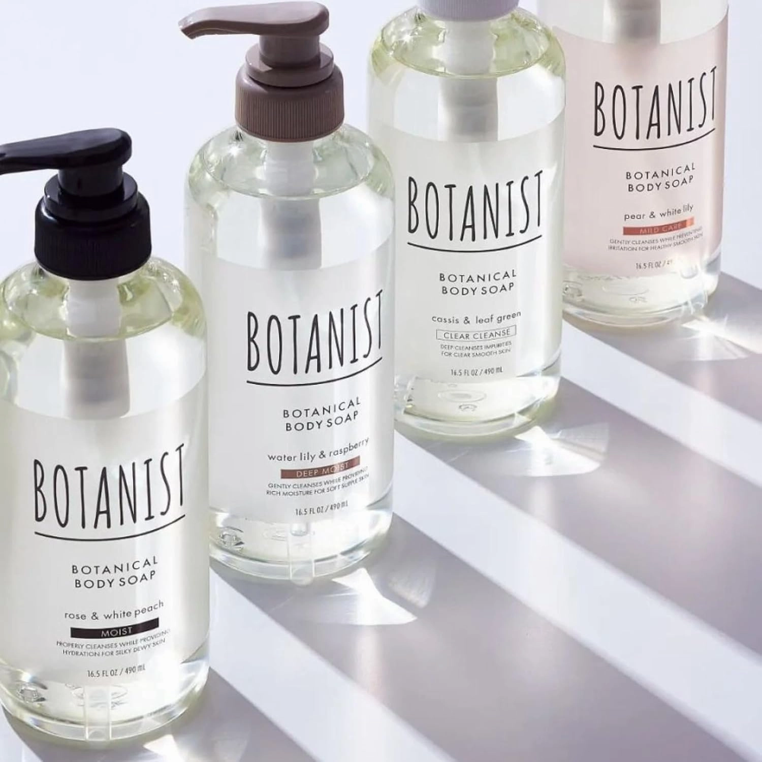 Body Wash For Dry Skin, Shower Gel Body Wash, Hydrating Body Soap, Shea Butter Coconut Oil, Sulfate, Paraben & Dye Free| For Family Use, Cassis Leaf & Leaf Green,16.5 Fl Oz/ 490mL, 2EA