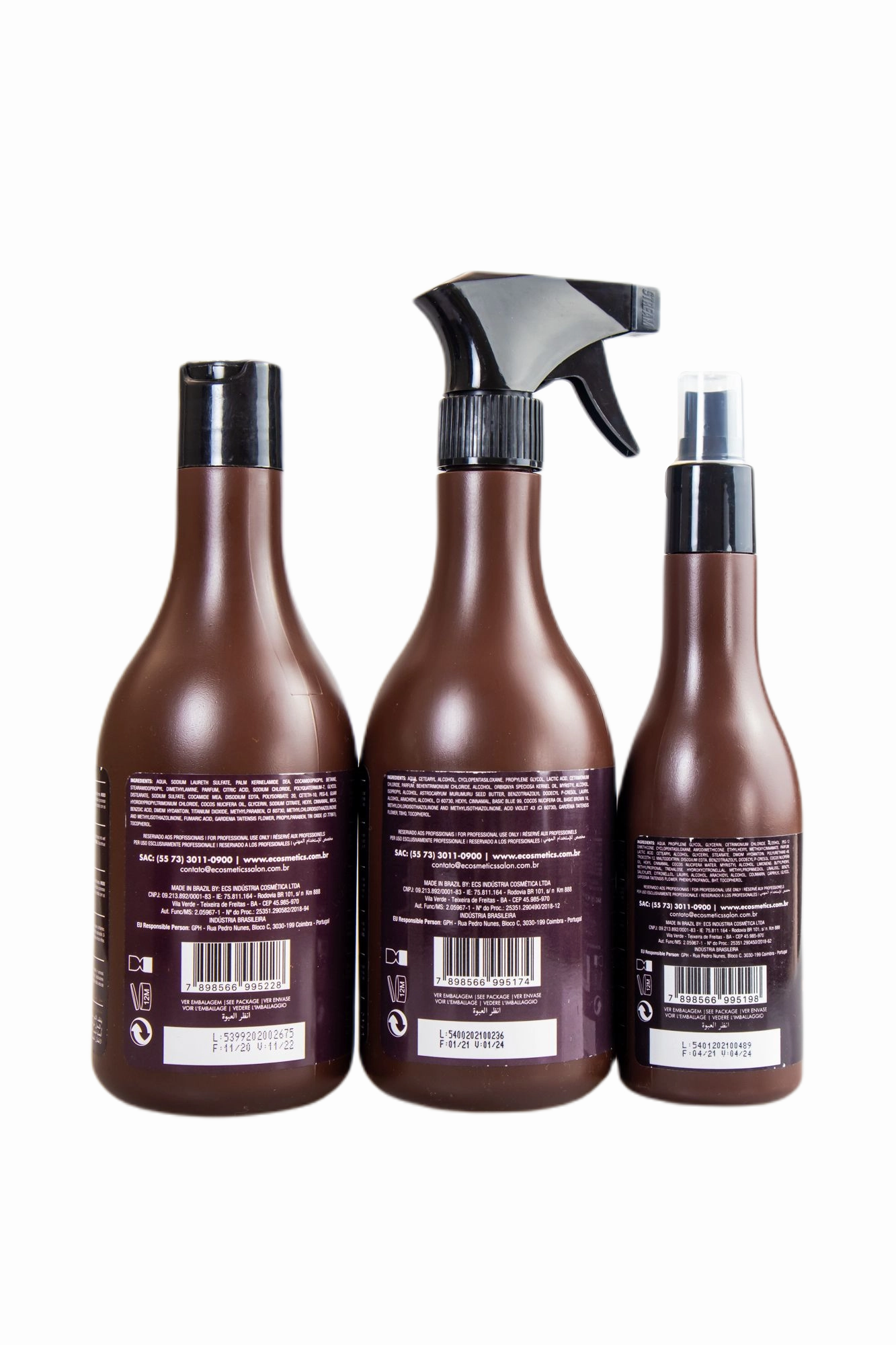 Brazilian Coconut Anti Frizz Intense Glow Shine Home Care Kit 3 Prod. - Ecosmetics