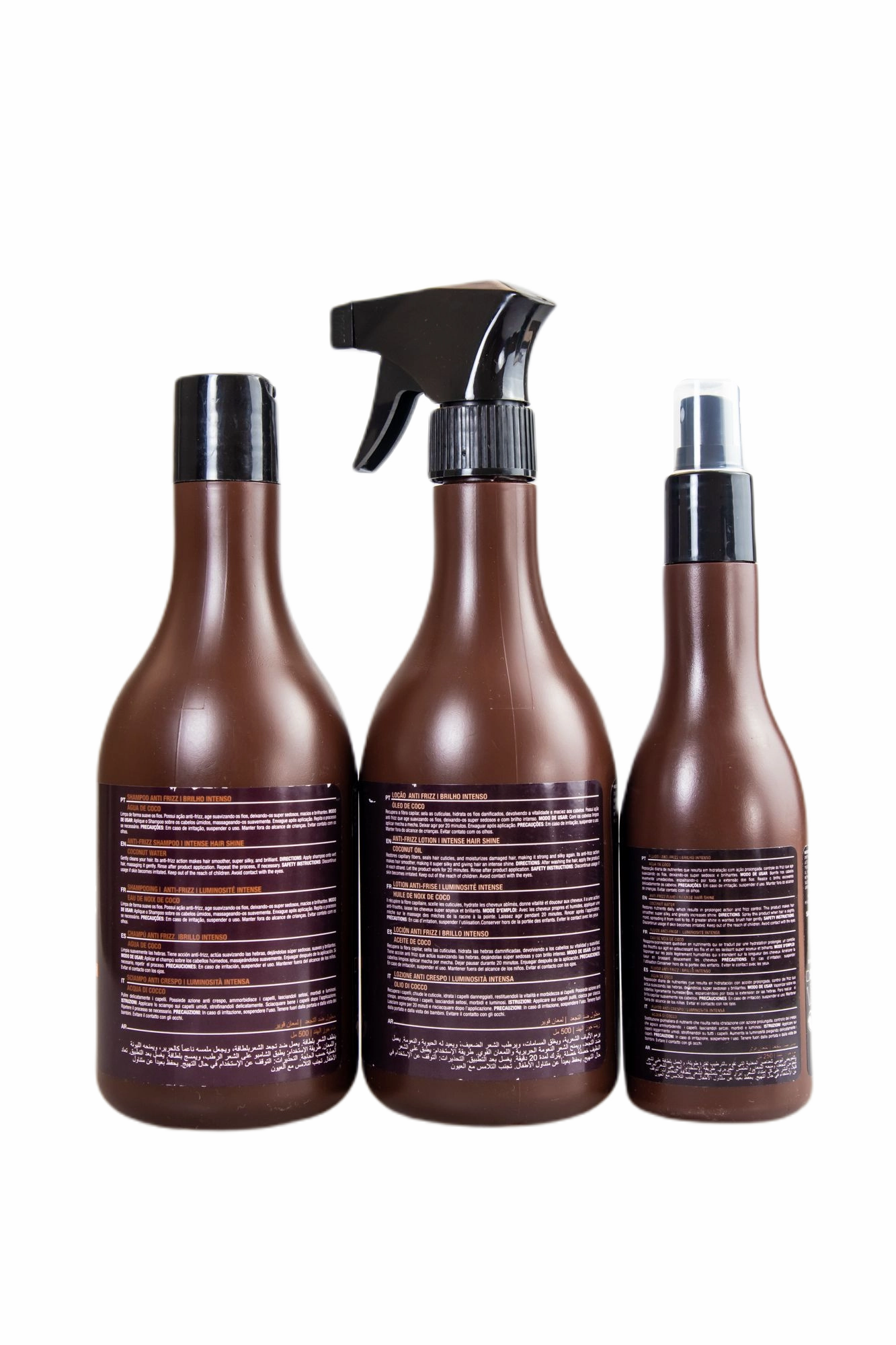 Brazilian Coconut Anti Frizz Intense Glow Shine Home Care Kit 3 Prod. - Ecosmetics