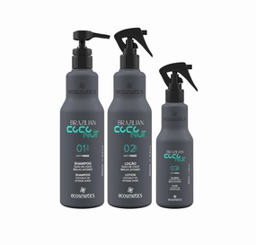 Brazilian Coconut Anti Frizz Intense Glow Shine Home Care Kit 3 Prod. - Ecosmetics