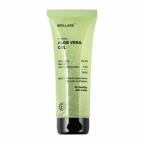 BRILLARE Natural Aloe Vera Gel - Ultimate Moisturiser for Face, Hair & Skin | Pure, Hydrating, Soothing Care, 200 GM