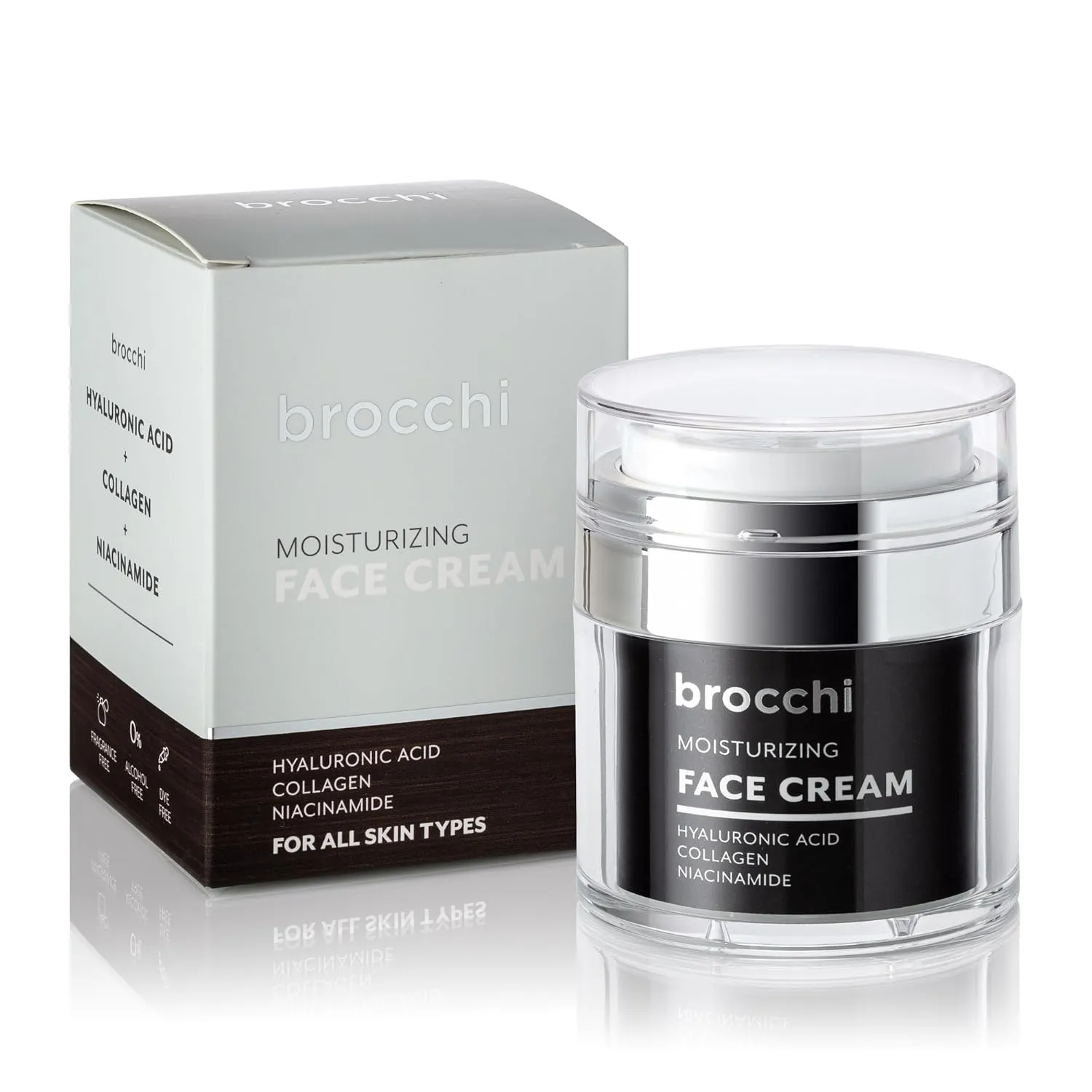 Brocchi Hyaluronic Acid Face Cream – Deep Hydration, Enhanced Elasticity, Non-Greasy Finish