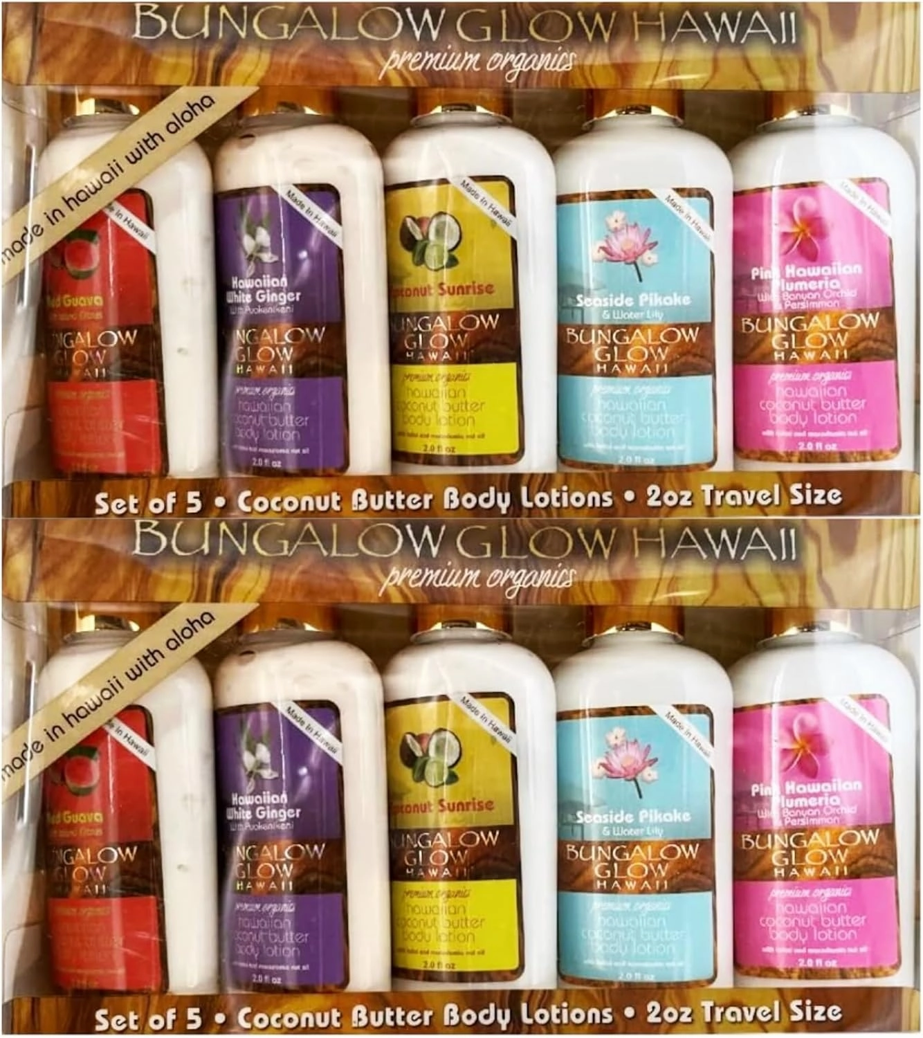 Bungalow Glow Premium Organics 5 Pack Coconut Butter Body Lotion 2 Oz -pack of 2