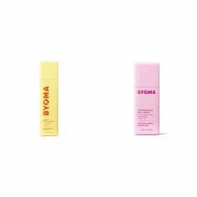 BYOMA Creamy Jelly Cleanser & Moisturizing Gel Cream Bundle - Gentle Face Wash   Lightweight Gel Lotion with Ceramides, Niacinamide & Green Tea – Supports Skin Barrier - 5.91 fl oz   1.69 fl oz