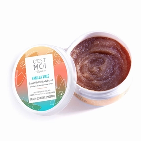 C'est Moi Vanilla Vibes Sugar Balm Body Scrub | Invigorating & Hydrating Exfoliant, Clinically Tested Non-Toxic Ingredients feat. Organic Shea Butter, Coconut Oil & Avocado Oil, EWG Verified, 6 oz