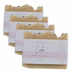Calm Soap Collection Soap Bar – Skin Renewing, Vegan-Friendly with Lavender & Tea Tree Oil – Deep Cleansing & Nourishing for Glowing Skin – 5.8 oz Pack 4