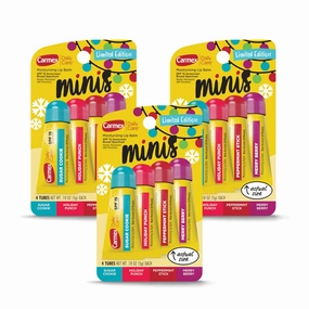 Carmex Daily Care Minis Moisturizing Lip Balm Holiday Tubes, 12 Count (3 Packs of 4)