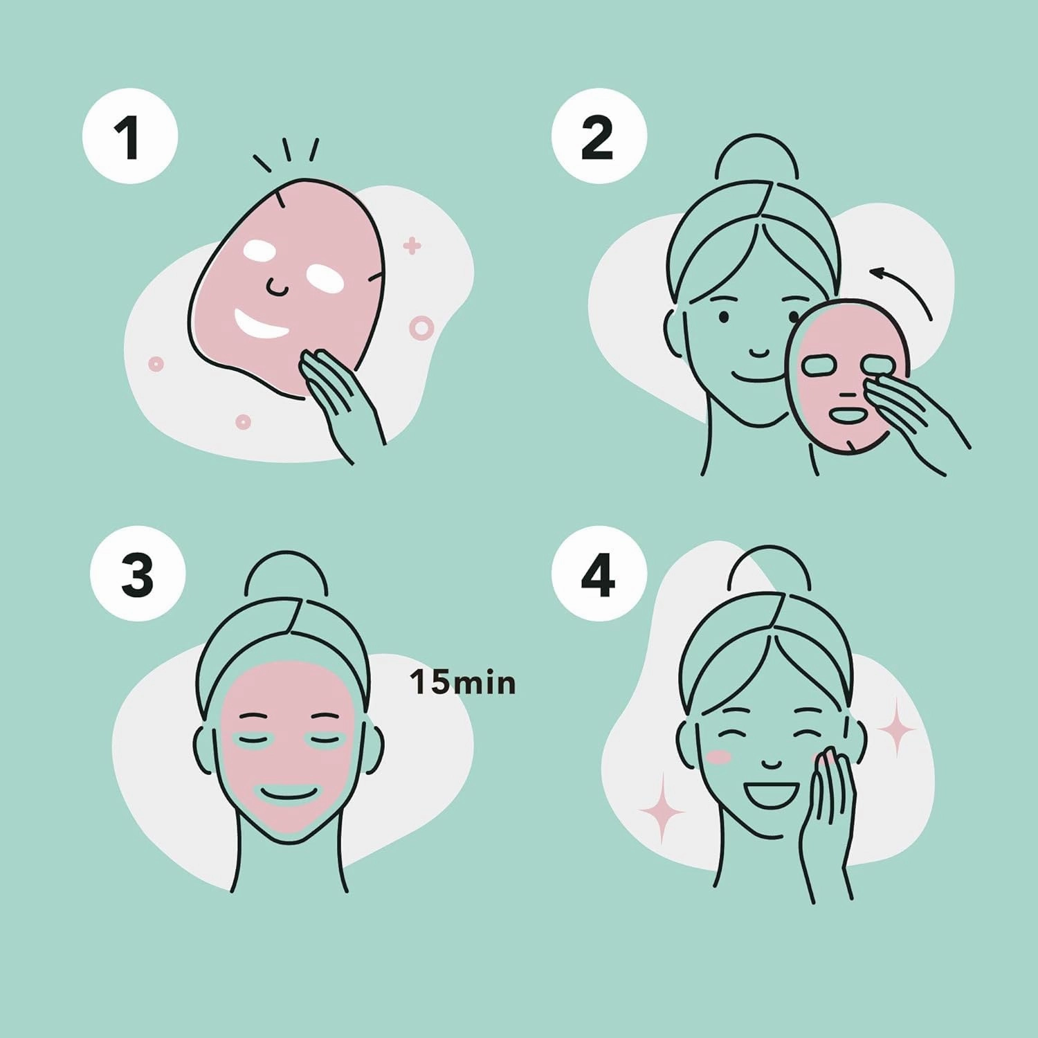 Celavi K-Beauty Skincare Essence Facial Face Mask Korea Skin Care Moisturizing C Set 24 Pack