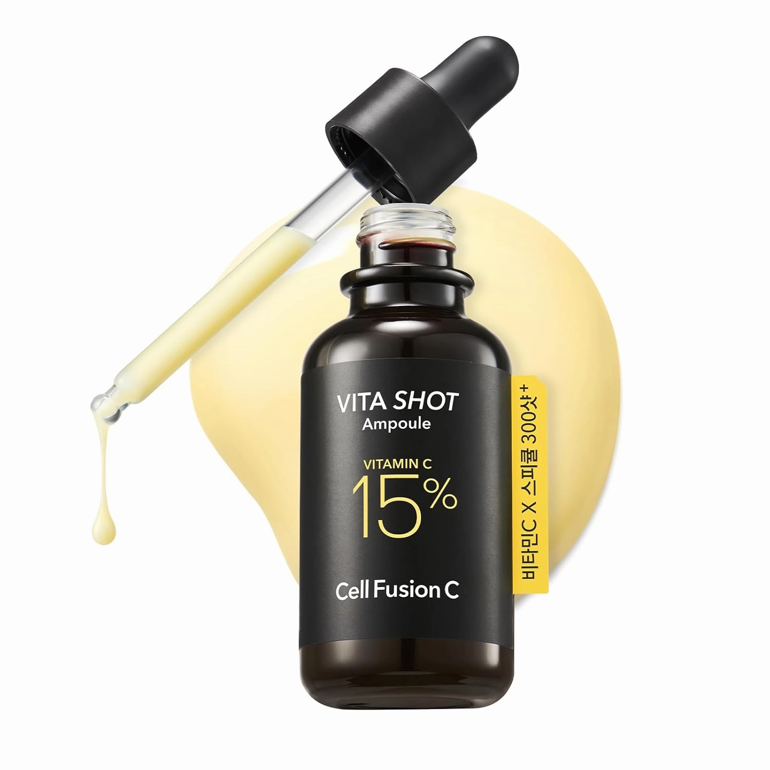 Cell Fusion C Toning C Vita Shot Ampoule, 15% Vitamin C   Spicule 300 Shot, Skin Booster Serum for Face, Exfoliation & Dark Spots, 20g / 0.7 oz.