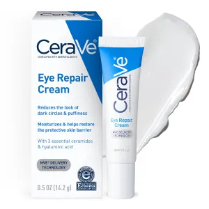 CeraVe Eye Repair Cream, Under Eye Cream For Puffiness And Bags Under Eyes, Hyaluronic Acid   Niacinamide   Marine Botanical Complex, Oil Free & Opthalmologist Tested