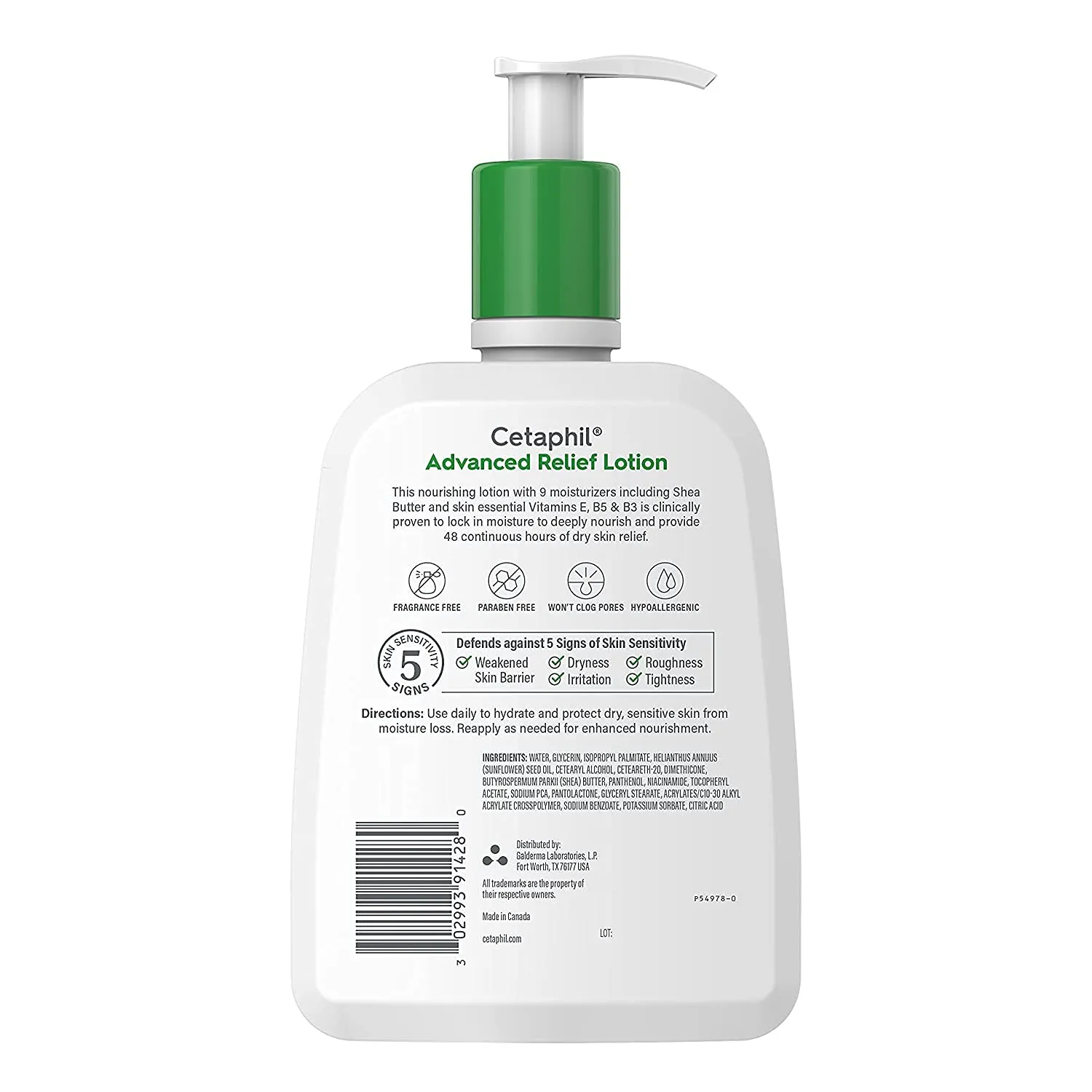 Cetaphil Body Lotion, Advanced Radiance Lotion with Shea Butter for Dry, Sensitive Skin, 20 oz, Fragrance Free, Hypoallergenic, Non-Comedogenic, Packaging may vary