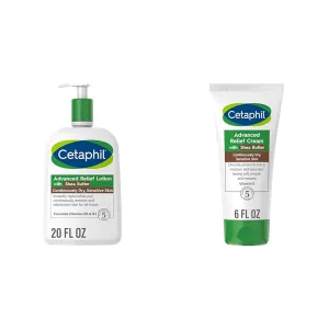 Cetaphil Body Lotion, Advanced Relief Lotion with Shea Butter & Advanced Relief Cream with Shea Butter, 6 oz