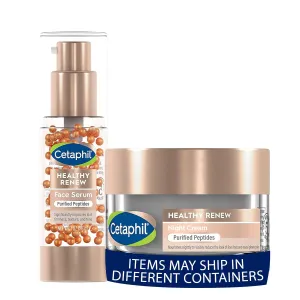 Cetaphil Healthy Renew Skin Tightening Night Cream, Wrinkle Repair Cream 1.7 Oz   Cetaphil Healthy Renew Anti Aging Face Serum with Niacinamide 1 Oz, Retinol Alternatives for Sensitive Skin