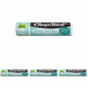 ChapStick Green Tea Mint 100 Percent Natural Ingredients Lip Butter, Moisturizing Lip Balm - 0.15 Oz (Pack of 4)