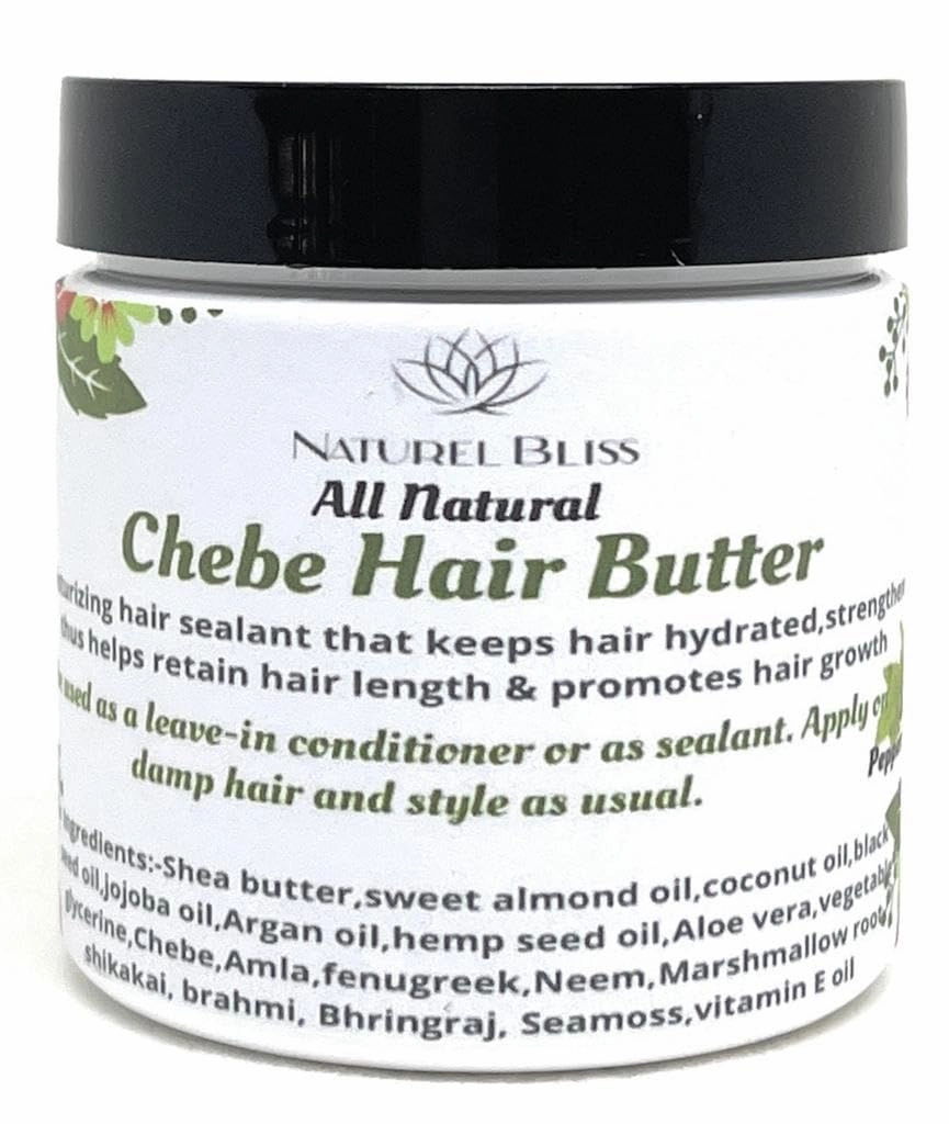 Chebepowder Hair Growth Butter/Vegan|With Chebepowder and Indian Herbs, Aloe vera/Amla/Jamaican Black Castor Oil/Fenugreek… (Vanilla) 4 oz