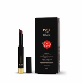 Cherry Red Vegan Lip Balm - 2.0gm | 12 hr Moisturizing & Hydrating, 100% Natural, Dark, Dry, Chapped and Pigmented Lips | Treatment for Soft, Smooth, Nourishing, Radiant Glow & Non Sticky Lips