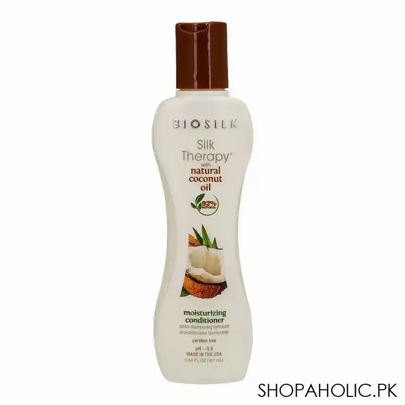 CHI Biosilk Silk Therapy 92% Natural Coconut Oil Moisturizing Conditioner, Paraben-Free, 167ml