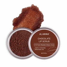 Chocolate Lip Scrub |Reduces Tan & | Exfoliates | Cures Chapped Lips | Lip Scrub with Pure Roasted Ghana Cocoa Butter & Coconut Oil For Women and Men | 8 gm