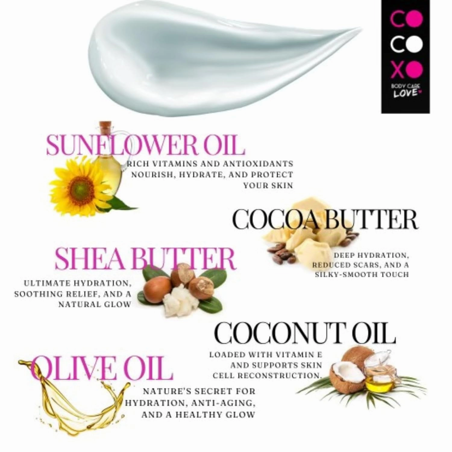 COCO XO Whipped Body Butter | Non Greasy, Non Toxic Shea & Cocoa Butter Body Lotion For Women | Natural & Clean Without Chemicals Infused With Coconut Oil Moisturizing Cream (8 oz, Breathe)