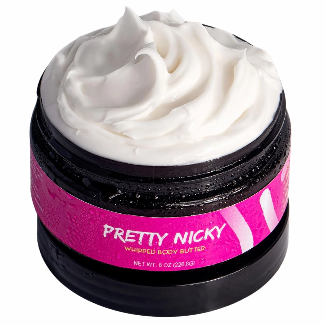 COCO XO Whipped Body Butter | Non Greasy, Non Toxic Shea & Cocoa Butter Body Lotion For Women | Natural & Clean Without Chemicals Infused With Coconut Oil Moisturizing Cream (8 oz, Pretty Nicky)