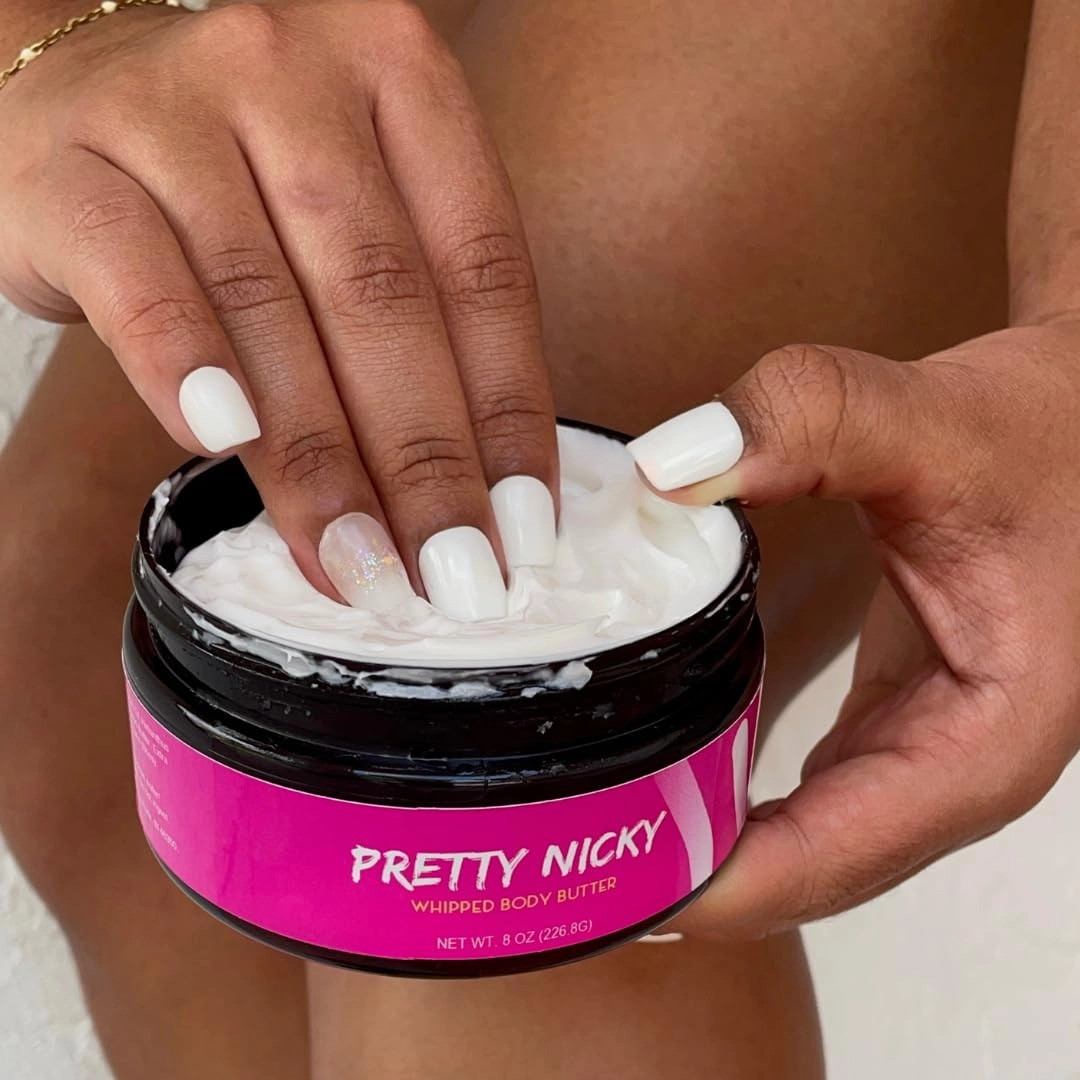 COCO XO Whipped Body Butter | Non Greasy, Non Toxic Shea & Cocoa Butter Body Lotion For Women | Natural & Clean Without Chemicals Infused With Coconut Oil Moisturizing Cream (8 oz, Pretty Nicky)