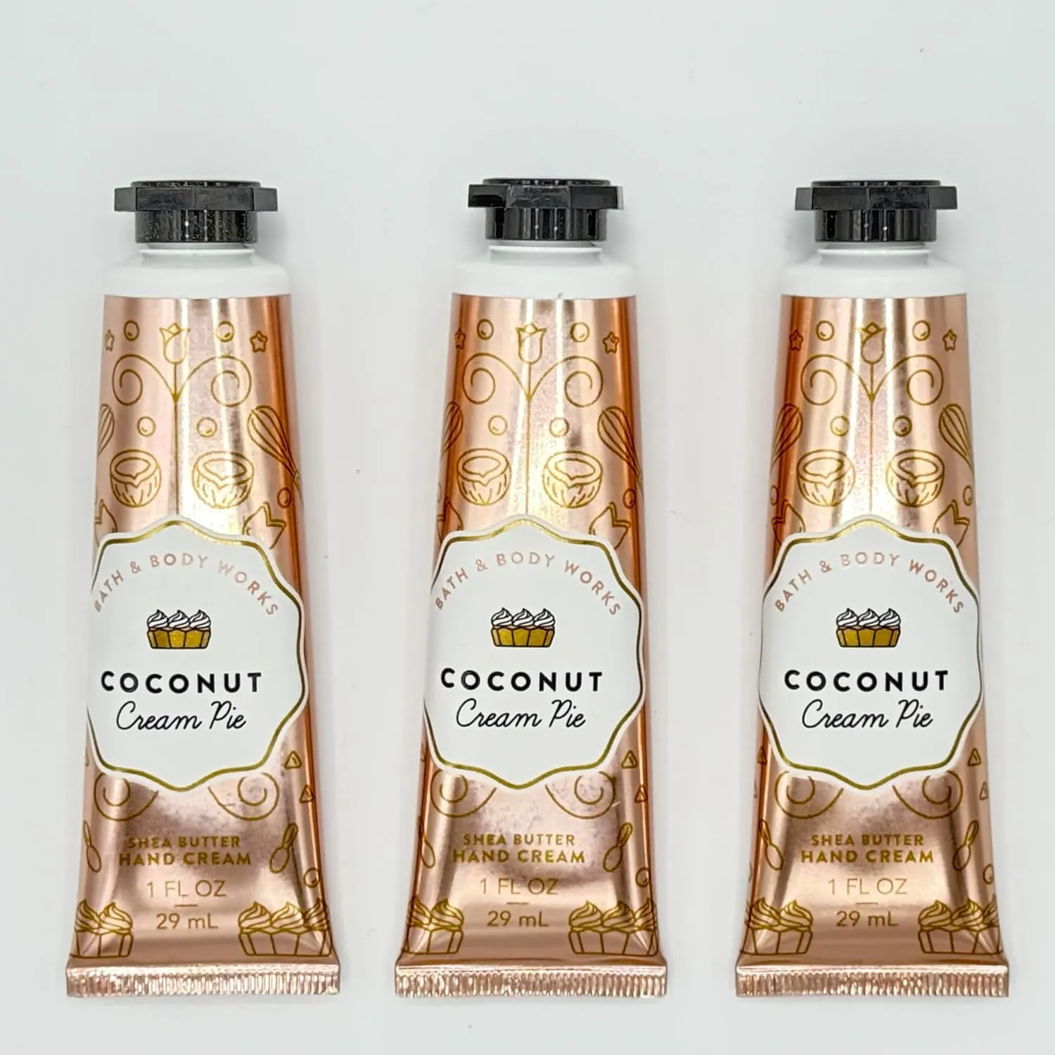 Coconut Cream Pie 3-Piece Bath & Body Bundle | Pack of Three Shea Butter Hand Creams (1 fl oz Each)