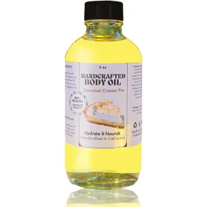 Coconut Cream Pie Body Oil, Handcrafted Body Oil Coconut Cream Pie, Body Juice Oil Vanilla, Moisturizing Body Oil Vanilla, Hand Crafted Body Oil for All Skin Types (Coconut)