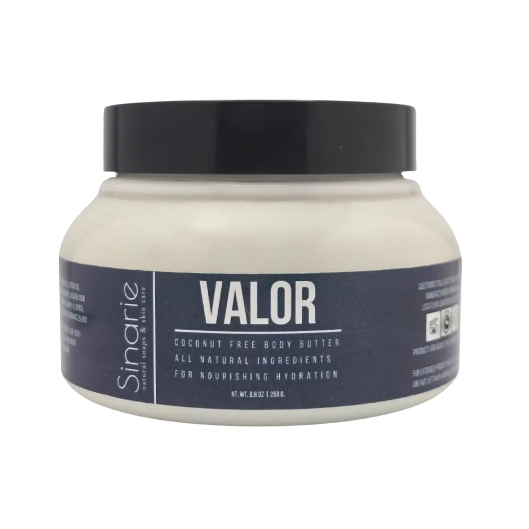 Coconut-Free Body Butter – Ultra-Nourishing Moisturizer with Mango Butter, Avocado Oil & Jojoba Oil – Hydrating & Non-Greasy Lotion for Sensitive Skin (8 oz., Valor)