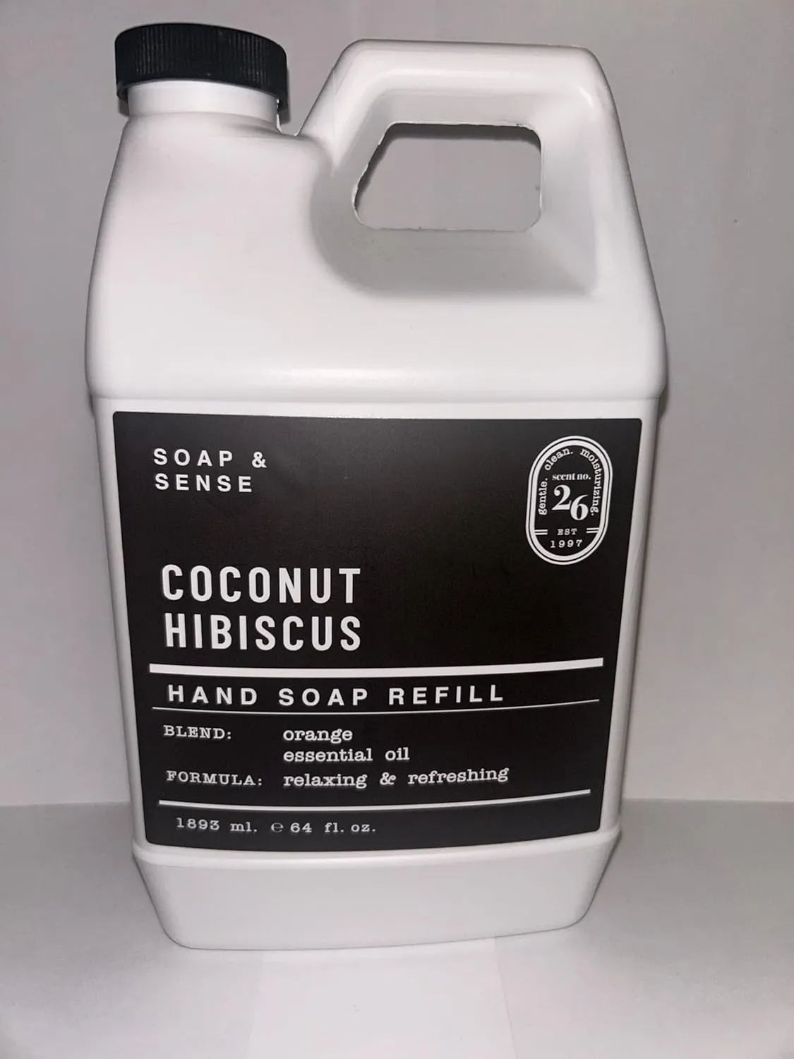 Coconut Hibiscus Hand Soap Refill with Orange & Essential Oil Blend – 64 FL OZ | Gentle, Moisturizing & Refreshing