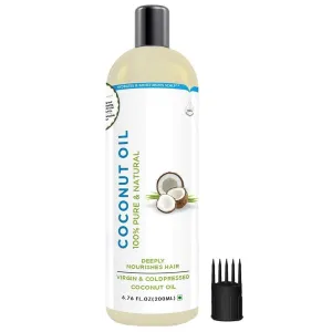 Coconu.t Oil | 100% Pure & Natural Virgin Coconut Oil for Hair and Skin - Hair Growth, Strengthens Hair, Improves Scalp Condition - 200ml, 6.76 Fl Oz