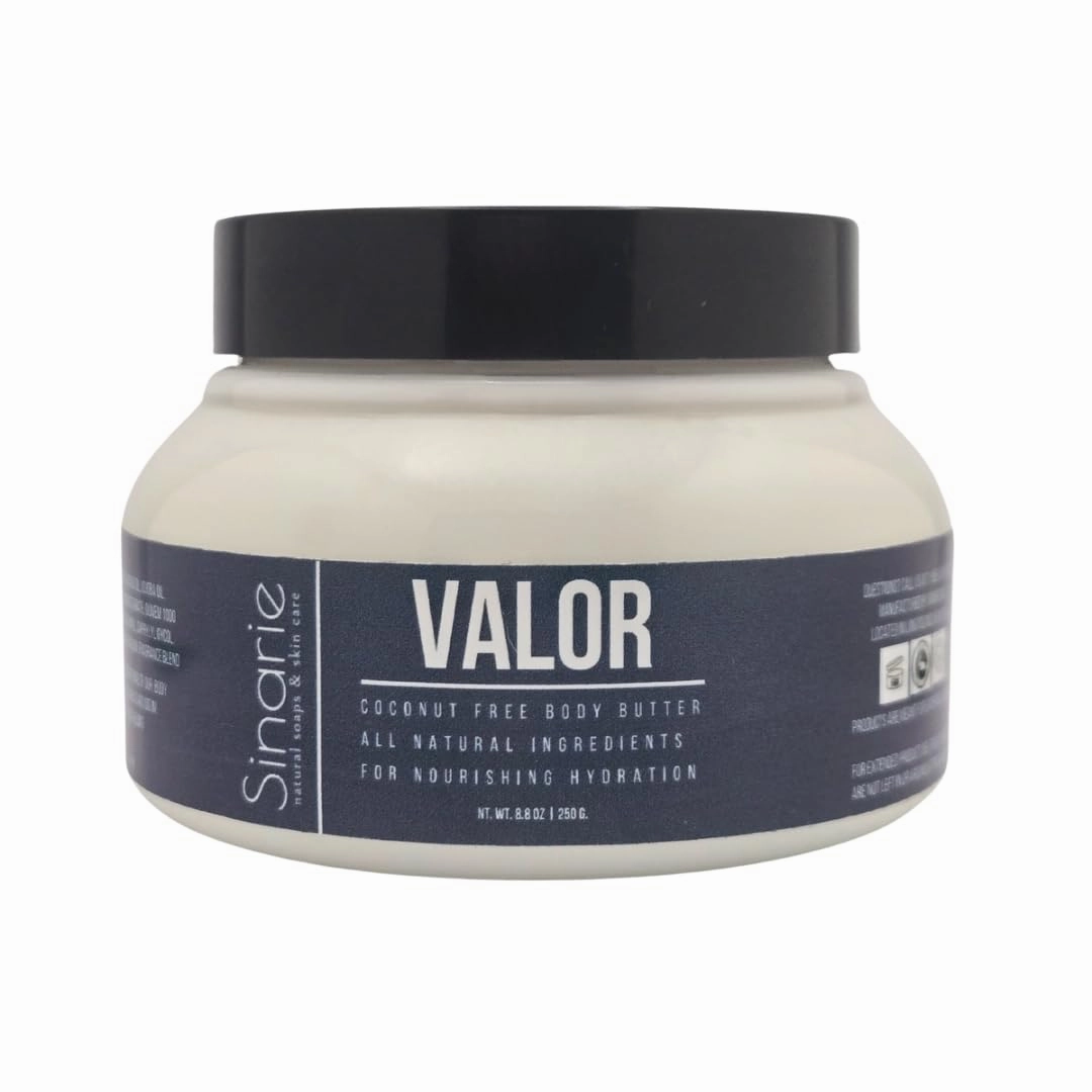 Coconut-Free Body Butter – Ultra-Nourishing Moisturizer with Mango Butter, Avocado Oil & Jojoba Oil – Hydrating & Non-Greasy Lotion for Sensitive Skin (4 oz., Valor)