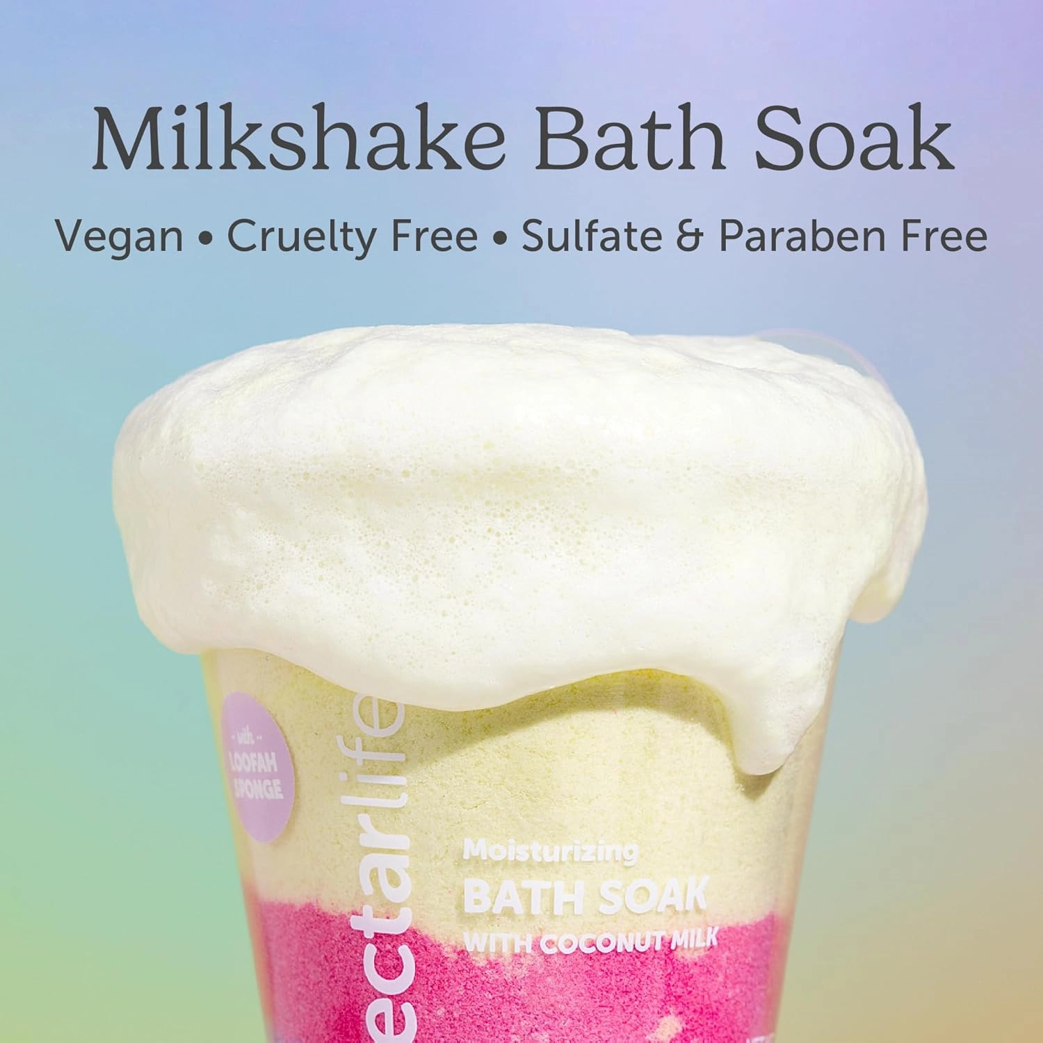 Coconut Milk Bath Soak, Sea Salt Bath, Bubble Bath, Natural Detox Foaming Body Soak, Foot Soak, Vegan Body Skin Care, 9 oz. (Unicorn Lemonade)